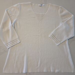 Lakewear Cream Knit Sweater with Crochet Details